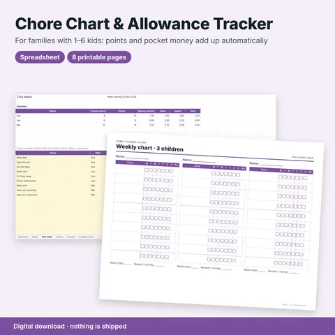 Cover image for Chore Chart & Allowance Tracker for Kids
