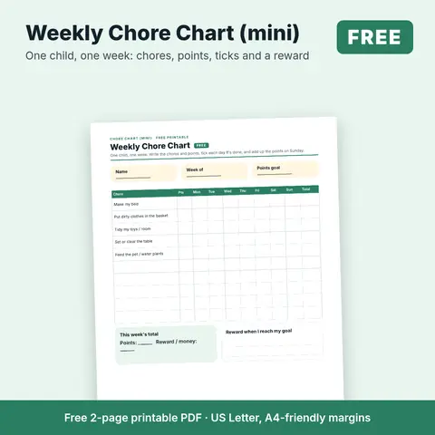Cover image for Weekly Chore Chart (mini)