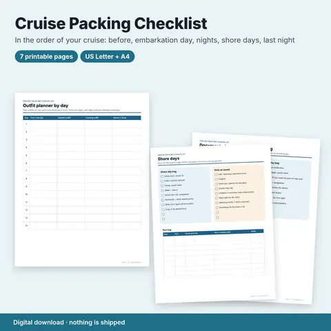 Cover image for Printable Cruise Packing Checklist