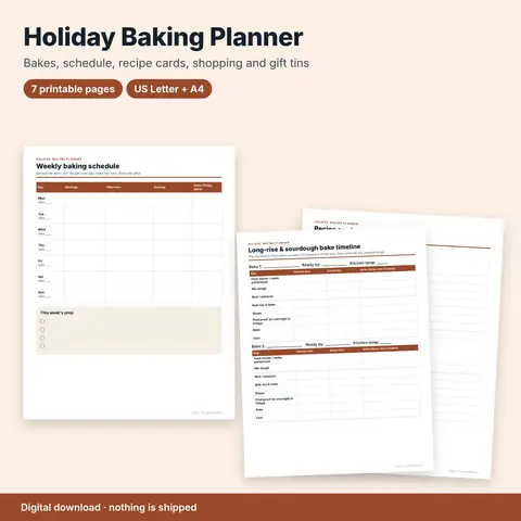 Cover image for Holiday Baking Planner (Printable)