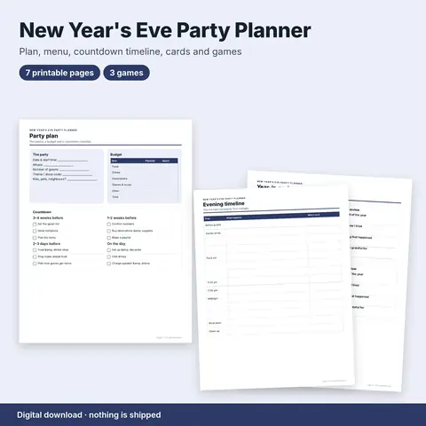 Cover image for New Year's Eve Party Planner (Printable)